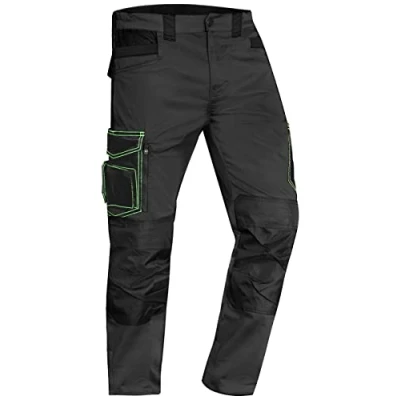 Imagen de ACE Genesis Pantalones de Trabajo para Hombres Cargo con Cintura Elástica Multibolsillos Gris 58