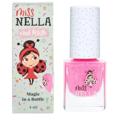 Imagen de Miss Nella MARSHMALLOW OVERLOAD Esmalte de uñas especial rosa con brillantina para niños, fórmula despegable, a base agua y sin olor