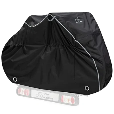 Imagen de Team Obsidian, 210D/ 300D Oxford Cubierta Impermeable para Bicicleta Protección UV Anti Polvo Lluvia con Orificios de Bloqueo montaña/Bicicleta Carretera/Bicicleta Ruta