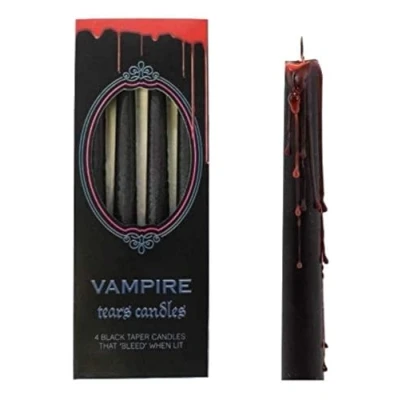 Imagen de something different Vampire Tears velas negras Juego de 4 sangrantes Rituales góticos Halloween