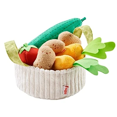 Imagen de Haba 304230 Cesta de Verduras, Accesorio para Compra Carga y niños con Cocina, Pepino, Tomate, Zanahorias Patatas Juguetes plástico, a Partir 3 años
