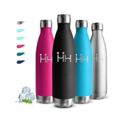 Imagen de Botella Agua Acero Inoxidable, 750ml Termica, sin BPA, Termo Cafe, A Prueba de Fugas, Metal, Mantiene 24H Frio/12H Calor, Cantimplora, Aislamiento al Vacío, para Agua, Café, Té, Jugo