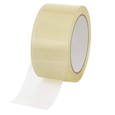 Imagen de baytronic Cinta adhesiva silenciosa, 66 m x 50 mm, 48 pulgadas, marrón o transparente (1 rollo, transparente)