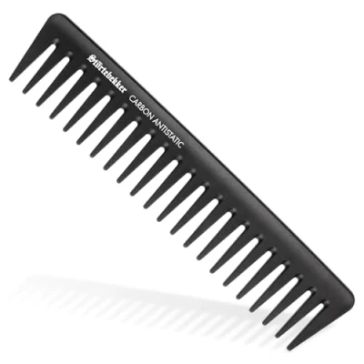 Imagen de Störtebekker® Peine de pelo para hombre, resistente a la rotura, grueso y carbono, dientes gruesos, 19 cm, antiestático, el cabello barba, acabado perfecto