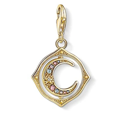 Imagen de Thomas Sabo Colección de Sol, Luna y Estrella, Dije Colorida Dorada