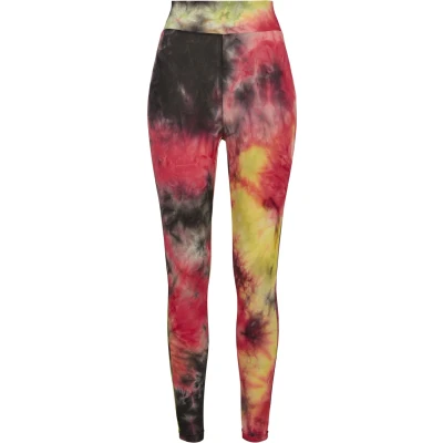 Imagen de Urban Classics TIE DYE HIGH Waist Leggings, Mujer, Talla: XS, Darkpink/black