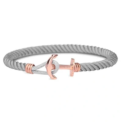 Imagen de Paul Hewitt Pulsera de Nylon con Ancla para Mujer PHREP Lite Gris, Brazalete Ancla, Accesorio acero Inoxidable bañado en Oro Rosa