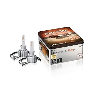 Imagen de OSRAM LEDriving HL VINTAGE, ≜H1, Lámparas LED de luz alta/baja, Solo todoterreno, no ECE, 2700K, caja metal (2 lámparas)