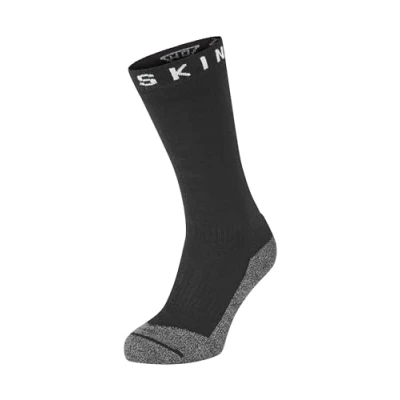 Imagen de SealSkinz Waterproof Warm Weather Soft Touch Mid Length Calcetín, Hombre, Black/Grey Marl/White, Extra Large