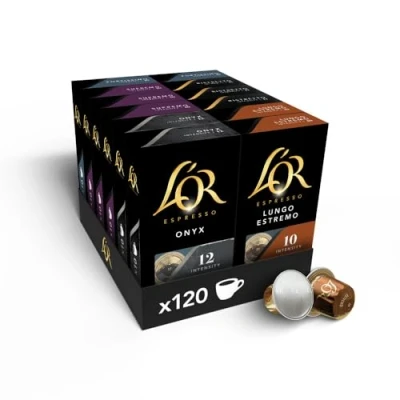 Imagen de L&#039;OR Espresso Surtido Intenso de Cápsulas Café 5 sabores Intensidades 10 a 12 120 Compatibles Nespresso (R)*
