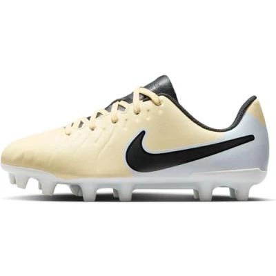 Imagen de Nike Performance JR Legend 10 CLUB FG/MG Unisex Botas de fútbol con tacos para niños, Talla: 38.5, Lemonade/black/metallic gold coin Zapatos