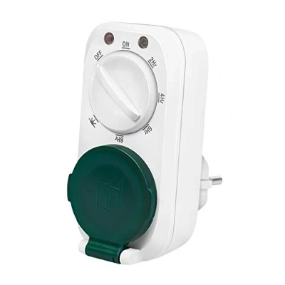 Imagen de LogiLink ET0013 Temporizador mecánico con sensor crepuscular 7 modos/ajustes diferentes, protección IP44 para exteriores y