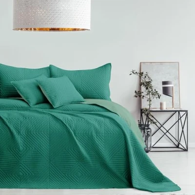 Imagen de AmeliaHome Colcha (200 x 220 cm), Color Verde Claro y Oscuro