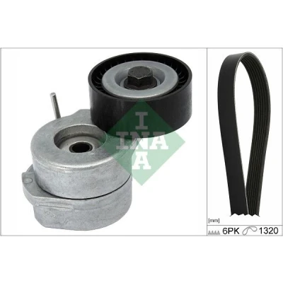 Imagen de INA 529 0346 10 Juego de correas trapeciales poli V Revisar/sustituir poleas libres del alternador OPEL: Combo C Tour, Astra H Hatchback, GTC