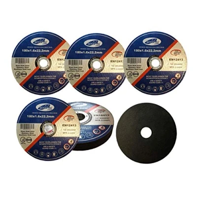 Imagen de Discos de corte profesionales, 10 unidades, 180 mm diámetro, 1.6 grosor, para amoladora angular y corte, acero inoxidable