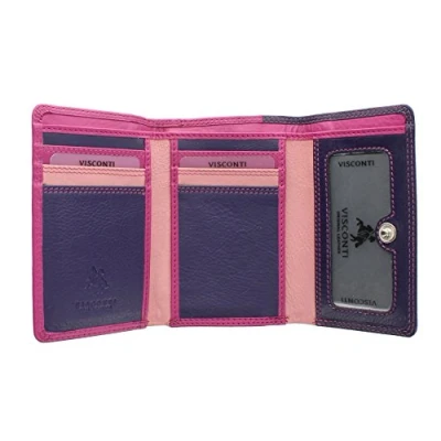 Imagen de Visconti Colección Rainbow Biola Monedero de Cuero RB39 Bloqueo RFID Baya Multi