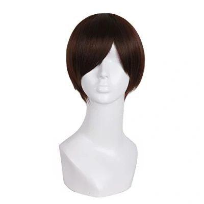 Imagen de MapofBeauty 25cm/ 10 pulgada corto lacio hombre Pelucas (oscuro marrón)