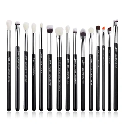 Imagen de Juego de Brochas Maquillaje Jessup 15 piezas Pinceles Sombra Ojos Profesional Negro Sintético Natural para Delineador Cejas Corrector Mezclar T177