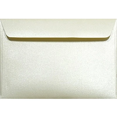 Imagen de Netuno 25 sobres cremosos nacarados DIN C6 114x162mm 120g Majestic Candlelight Cream engomado solapa recta sin ventana perlados para invitaciones boda Navidad tarjeta carta bautizo bricolaje