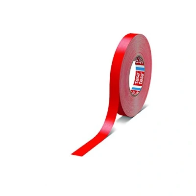 Imagen de tesa band 4651 Cinta textil prémium de alto rendimiento, varios anchos y colores (15 mm x 50 m, color rojo)