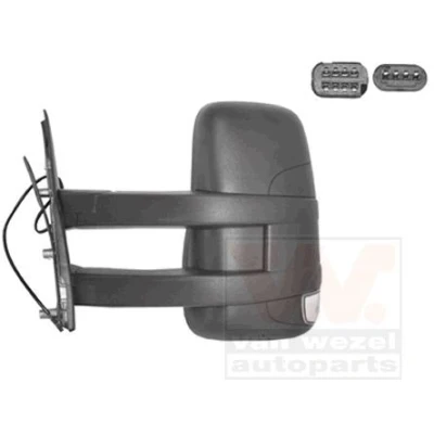 Imagen de espejo retrovisor Van Wezel 2815817 izquierda completo, convexo, para ajuste elect. espejo, calefactable, con sensor de temperatura, brazo larg