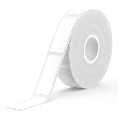 Imagen de SUPVAN E10 Etiquetas Autoadhesivas, térmicas para el hogar, la oficina y escuela, compatibles con las etiquetadoras E10/E16，12 mm*30 mm, 220 Unidades/Rollo (Blanco)