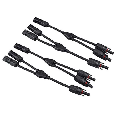 Imagen de QitinDasen 2 Pares Profesional Solar Panel Cable Conector, Fotovoltaico Y Branch Conector MFF/FMM, Paralelo
