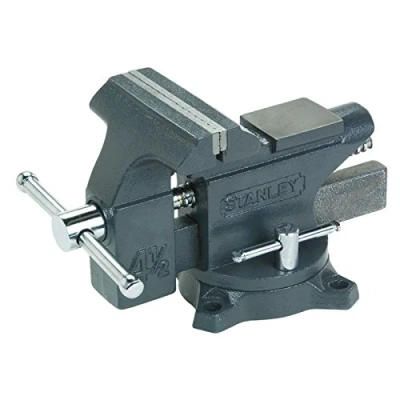 Imagen de STANLEY 1 83 065, Tornillo de Banco Carga Ligera MaxSteel, Hierro Fundido, Husillo, Capacidad 100 mm, Fuerza 1100 kg, Profundidad 85 mm
