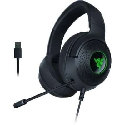 Imagen de Razer Kraken V3 X USB Auriculares para Juegos con Cable (Ultraligero de 285g, Diafragmas 40mm Triforce, Micrófono cardioide HyperClear, Sonido Envolvente 7.1, Chroma RGB) Negro