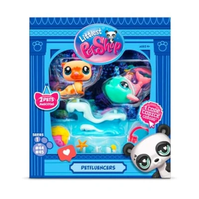 Imagen de BANDAI Littlest Pet Shop Pack PETFLUENCERS DIVERSIÓN Selfie BF00563 Incluye 2 Mascotas, 4 Accesorios, 1 Fondo, Tarjeta de coleccionista, código Virtual, Generación 7, Mascotas #46 y #47, años+
