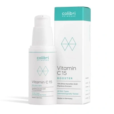 Imagen de colibri skincare VITAMIN C BOOSTER (30ml) Serum Vitamina altamente dosificado con 15% de real Anti Aging facial contra las manchas pigmentación y ojeras