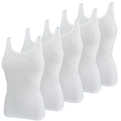 Imagen de HERMKO 1310 Kit de Cinco Camisas Interiores para Mujer, Hechas algodón 100%, Farbe:Blanco, Größe Damen:40/42 (M)