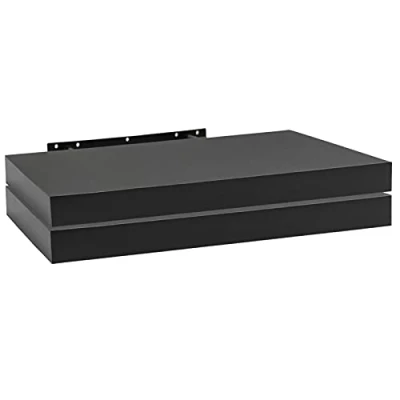 Imagen de WOLTU Estanteria Pared, Estante Flotante, Juego de 2 Pared Madera MDF, para salón, Cocina, Pasillo, Negro RG9318sz
