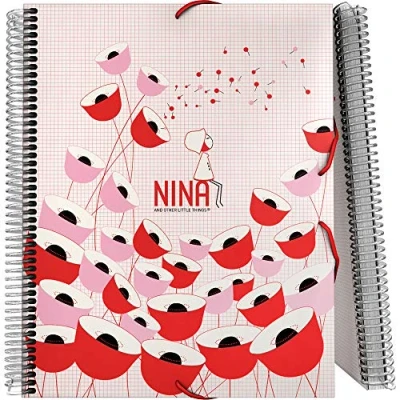 Imagen de Grafoplás 39822174 Colección Nina And Other Little Things Carpeta con Espiral, 30 Fundas Transparentes, Modelo Poppies, A4