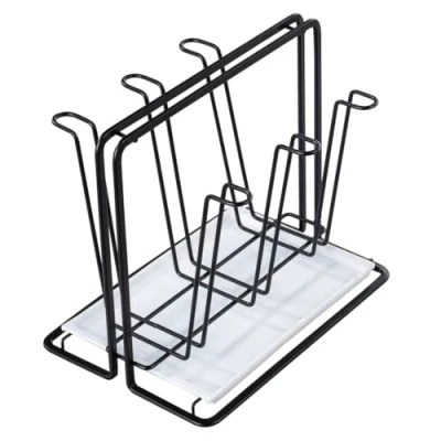 Imagen de Xavax Escurreplatos para 6 Botellas (Soporte de Metal con Bandeja Goteo, SodaStream, Air up, Avent, Philips), Color Negro