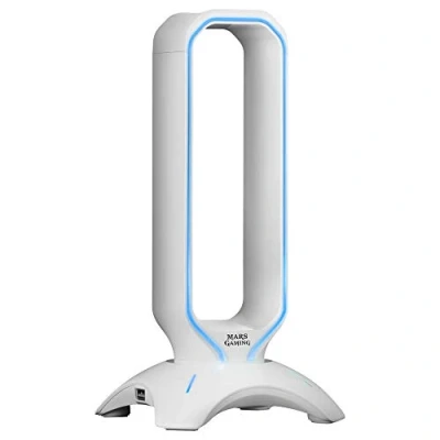 Imagen de SOPORTE DE AURICULARES CON HUB USB 2x2.0 MARS GAMING ILUMINACION RGB FLOW COLOR WHITE
