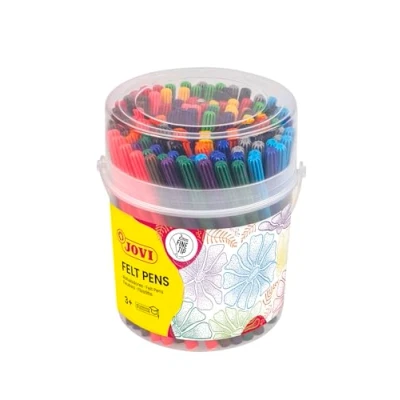 Imagen de Jovi FELT PEN, Rotulador de trazo fino, punta fina, bote 120 rotuladores (10 x 12 colores), 2 mm