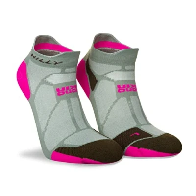Imagen de Hilly Marathon Fresh Socklet Min Calcetines para Correr, Salvia/Rosa Fluo, S Unisex Adulto