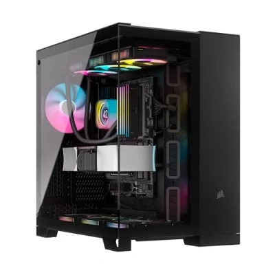 Imagen de CORSAIR iCUE Link 6500X RGB Mid Torre ATX Caja de PC Doble Cámara Cristal Templado Panorámico Compatible Placa Base Conexión Inversa 3X Ventiladores RX120 Incluidos Negro