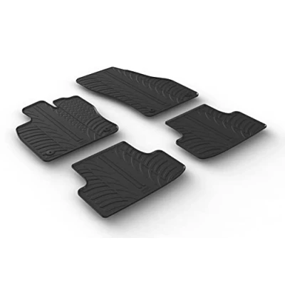 Imagen de Gledring 0313 Juego de alfombrillas suelo Caucho delante y detrás 4 negro 750mm 550mm SEAT: Ateca