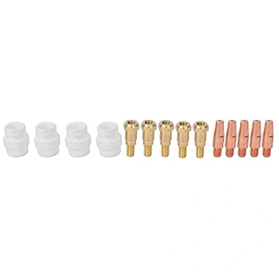Imagen de 14Pcs soldadura Antorcha Shunt Tip de contacto MIG Kit accesorios pistola Difusor gas Soporte punta Set para Binzel 24KD soldadura(1.0mm)