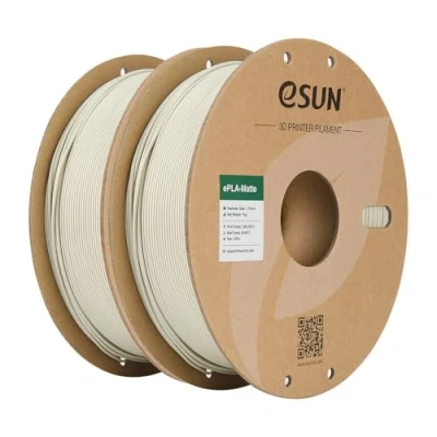 Imagen de eSUN Actualizado PLA Mate Filamento 1.75mm, Impresora 3D Mate, 1KG por Carrete, 2 Carretes para de Impresión 3D, Caqui Claro+Caqui Claro