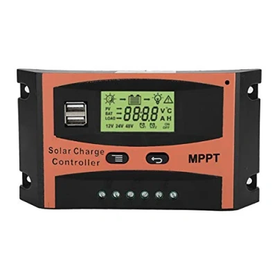 Imagen de Regulador de panel solar, 12V/24V MPPT solar Pantalla LCD Controlador batería automático(60A)
