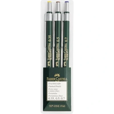 Imagen de Faber Castell 136030 Juego de 3 portaminas TK FINE 9760, anchura mina: 0,35 mm; 0,5 mm + 0,7 mm, dureza HB