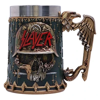 Imagen de Nemesis Now Jarra de Rock Band, Acero Inoxidable, Slayer Eagle Casco con Logotipo Calavera, 1 Count (Pack of 1)