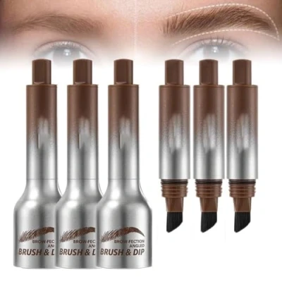 Imagen de Maybelucky Brocha para cejas, cepillo en ángulo cejas y chocolate de inmersión, lápiz maquillaje natural antimanchas, kit mate