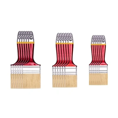 Imagen de HARDY WORKING TOOLS brochas Pintura Set de 18 Piezas, 6 Piezas 25, 50, 75 mm Ancho, Madera, Cepillo Serie *33*, 18PCS, Pinceles A0283 030500