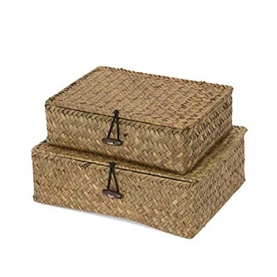 Imagen de Compactor Macao Seagrass Cesta de Almacenamiento (2 Unidades), Color marrón, Junco, 25 x 19 8 cm, 2 Set
