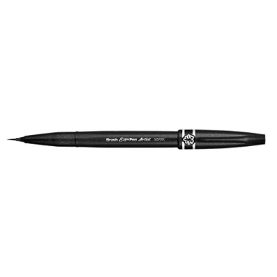 Imagen de Pentel SESF30C AX Rotulador Artist con punta de pincel extrafina, Color negro
