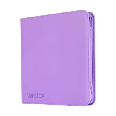 Imagen de Vault X Archivador para Cartas Coleccionables de 12 Bolsillos con Cremallera, 480 Cartas, Material Álbum Premium Exo Tec, 20 Hojas Carga Lateral, TCG (Púrpura)